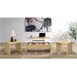 Pemberly Row 3-piece Engineered Wood Lift Top Coffee Table Set in Light Oak
