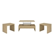 Pemberly Row 3-piece Engineered Wood Lift Top Coffee Table Set in Light Oak