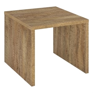 Pemberly Row Engineered Wood Accent Side End Table in Mango Brown