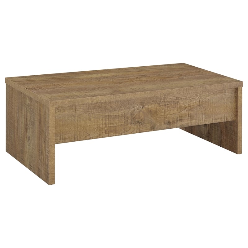 Pemberly Row Engineered Wood Lift Top Cocktail Coffee Table in Mango
