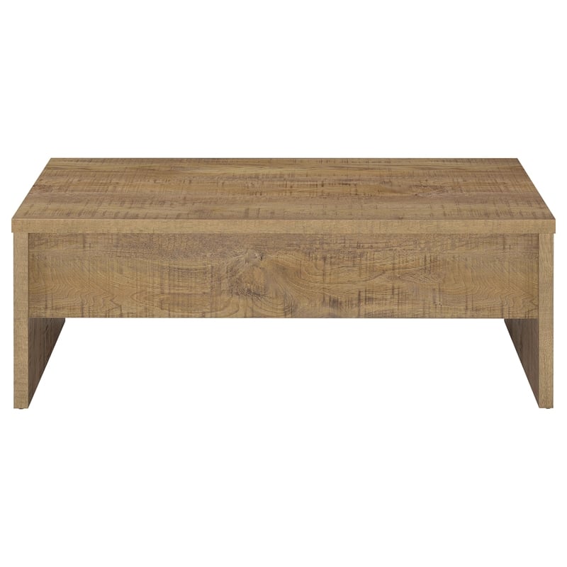 Pemberly Row Engineered Wood Lift Top Cocktail Coffee Table in Mango