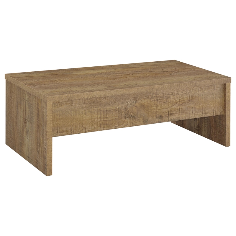 Pemberly Row 3-piece Engineered Wood Lift Top Coffee Table Set in Mango