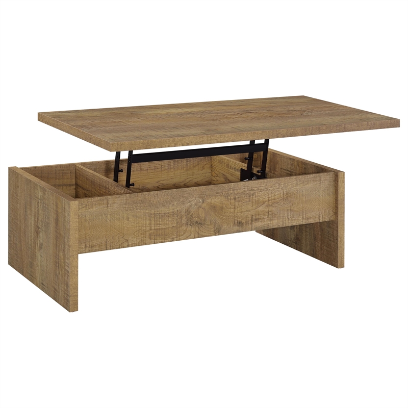 Pemberly Row 3-piece Engineered Wood Lift Top Coffee Table Set in Mango