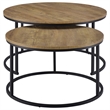 Pemberly Row 2-piece Round Engineered Wood Nesting Coffee Table in Mango