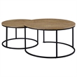 Pemberly Row 2-piece Round Engineered Wood Nesting Coffee Table in Mango