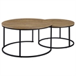 Pemberly Row 2-piece Round Engineered Wood Nesting Coffee Table in Mango