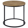 Pemberly Row Round Engineered Wood Occasional Side End Table in Mango Brown