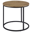 Pemberly Row Round Engineered Wood Occasional Side End Table in Mango Brown