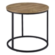 Pemberly Row Round Engineered Wood Occasional Side End Table in Mango Brown