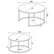 Pemberly Row 2-piece Round Nesting Coffee Table in Distressed Pine