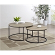 Pemberly Row 2-piece Round Nesting Coffee Table in Distressed Pine