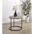Pemberly Row Round Engineered Wood Side End Table in Distressed Pine