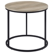 Pemberly Row Round Engineered Wood Side End Table in Distressed Pine