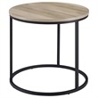 Pemberly Row Round Engineered Wood Side End Table in Distressed Pine