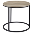 Pemberly Row Round Engineered Wood Side End Table in Distressed Pine