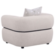 Pemberly Row Fabric Upholstered Round Arm Accent Chair in Beige