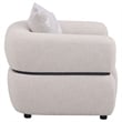 Pemberly Row Fabric Upholstered Round Arm Accent Chair in Beige