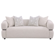 Pemberly Row 84-inch Fabric Upholstered Round Arm Sofa in Beige