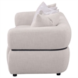 Pemberly Row 84-inch Fabric Upholstered Round Arm Sofa in Beige