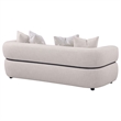 Pemberly Row 84-inch Fabric Upholstered Round Arm Sofa in Beige