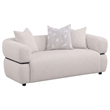 Pemberly Row 2-piece Fabric Upholstered Round Arm Sofa Set in Beige