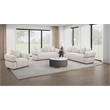 Pemberly Row 3-piece Fabric Upholstered Round Arm Sofa Set in Beige