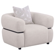Pemberly Row 3-piece Fabric Upholstered Round Arm Sofa Set in Beige