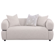 Pemberly Row 73-inch Fabric Upholstered Round Arm Loveseat in Beige