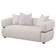 Pemberly Row 73-inch Fabric Upholstered Round Arm Loveseat in Beige