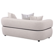 Pemberly Row 73-inch Fabric Upholstered Round Arm Loveseat in Beige