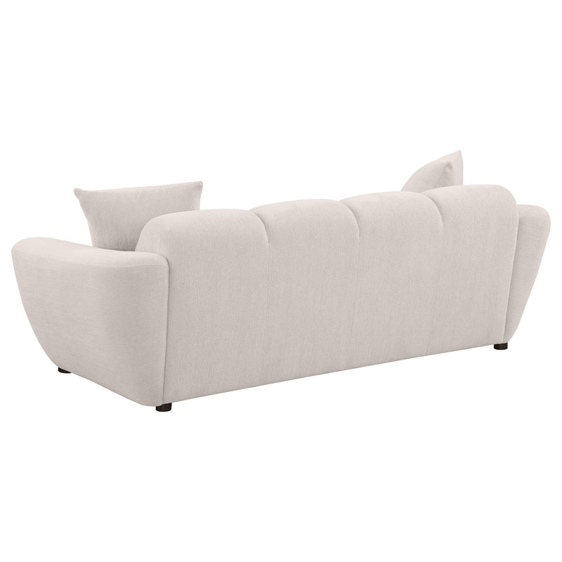 Pemberly Row 2-piece Upholstered Chenille Splayed Arm Sofa Set in Beige