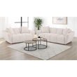 Pemberly Row 2-piece Upholstered Chenille Splayed Arm Sofa Set in Beige
