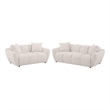 Pemberly Row 2-piece Upholstered Chenille Splayed Arm Sofa Set in Beige