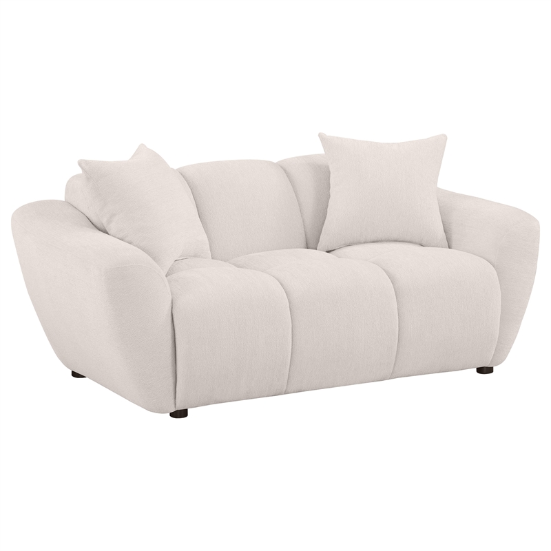 Pemberly Row 3-piece Upholstered Chenille Splayed Arm Sofa Set in Beige