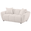 Pemberly Row Upholstered Chenille Splayed Arm Loveseat in Beige