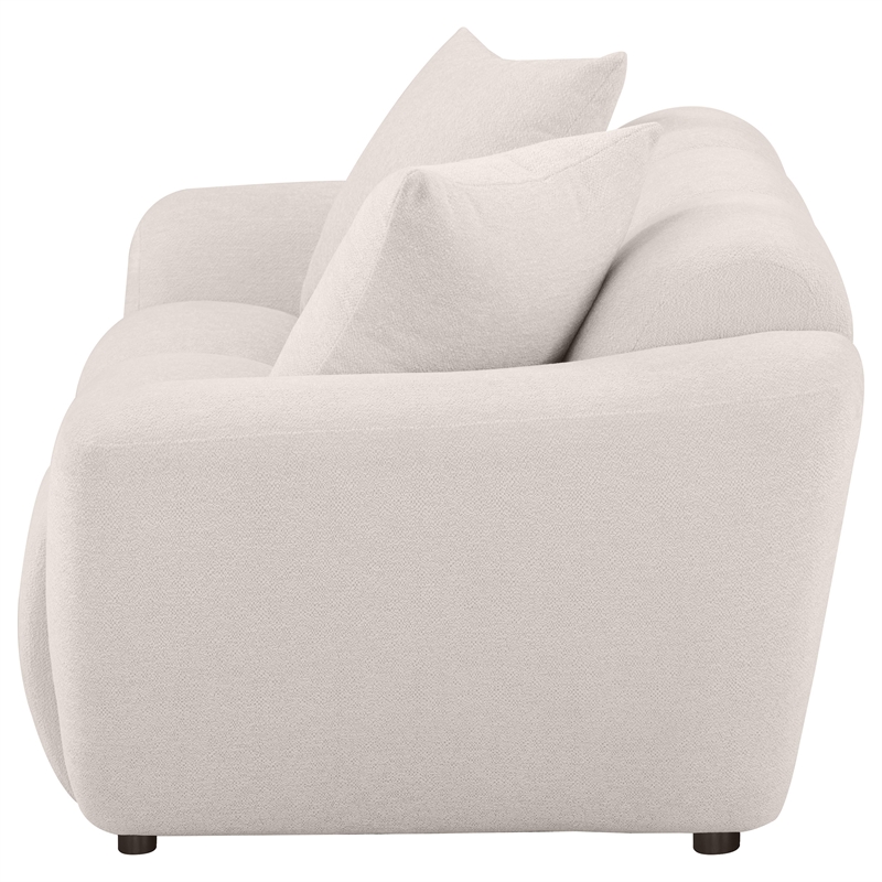 Pemberly Row Upholstered Chenille Splayed Arm Loveseat in Beige