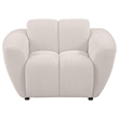 Pemberly Row Upholstered Chenille Splayed Arm Accent Chair in Beige