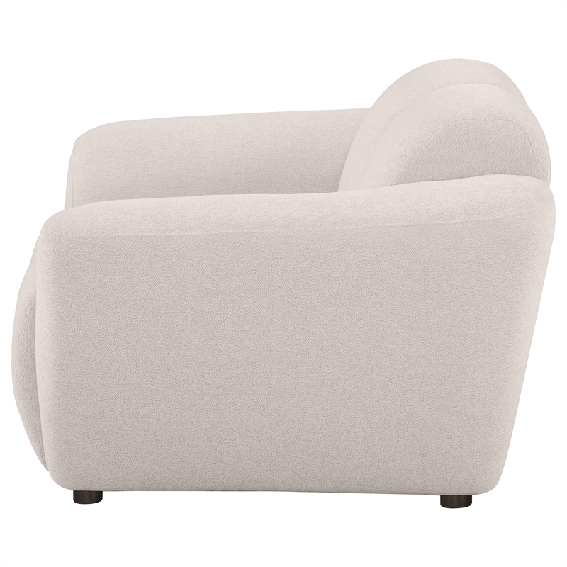 Pemberly Row Upholstered Chenille Splayed Arm Accent Chair in Beige