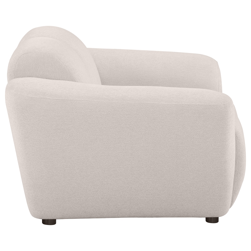 Pemberly Row Upholstered Chenille Splayed Arm Accent Chair in Beige