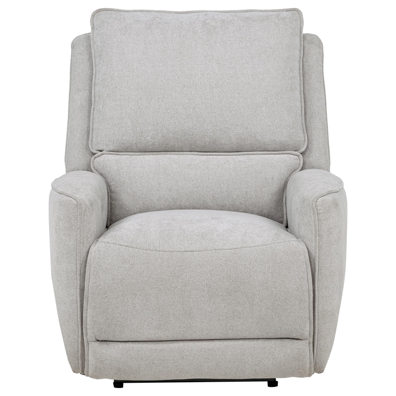Pemberly Row Chenille Fabric Upholstered Power Recliner in Dove Gray