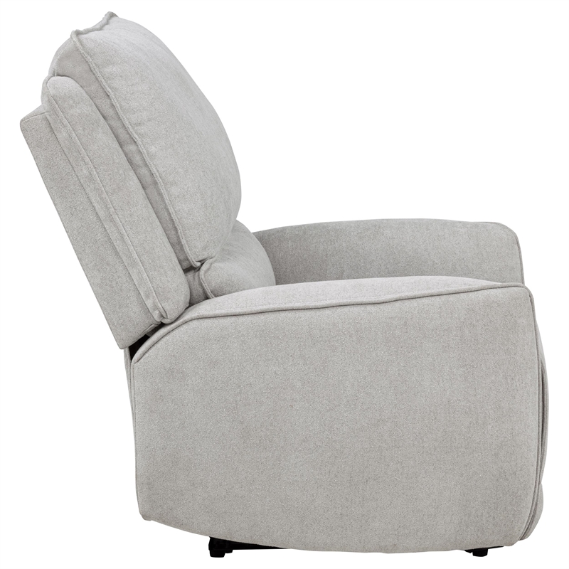 Pemberly Row Chenille Fabric Upholstered Power Recliner in Dove Gray