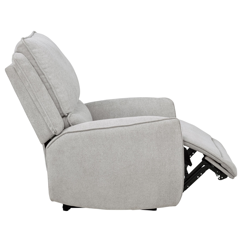 Pemberly Row Chenille Fabric Upholstered Power Recliner in Dove Gray