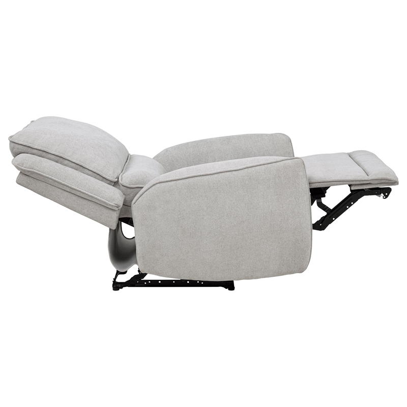 Pemberly Row Chenille Fabric Upholstered Power Recliner in Dove Gray