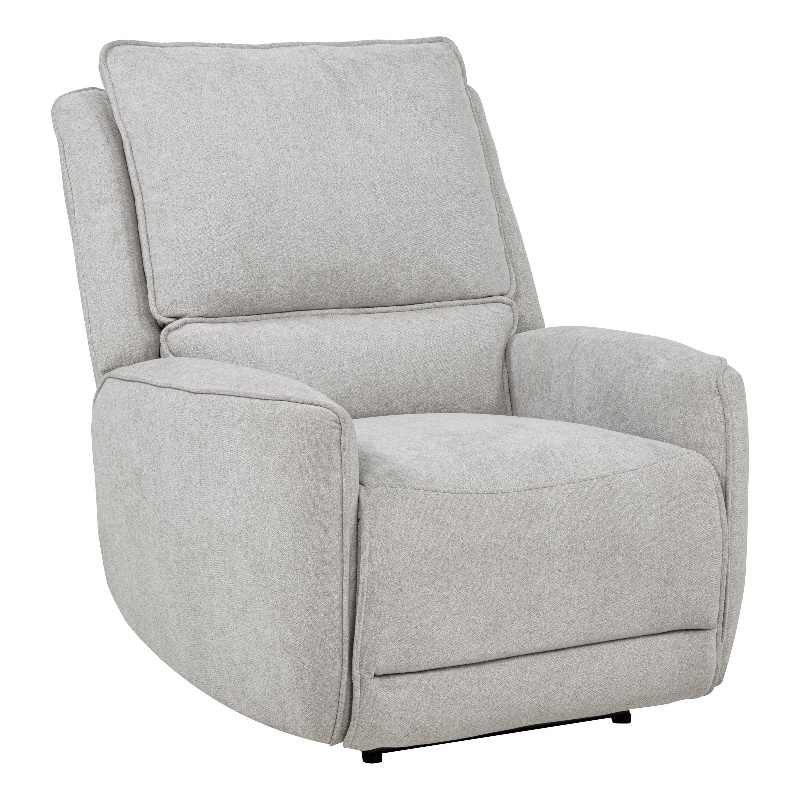 Pemberly Row Chenille Fabric Upholstered Power Recliner in Dove Gray