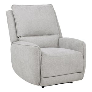 Pemberly Row Chenille Fabric Upholstered Power Recliner in Dove Gray