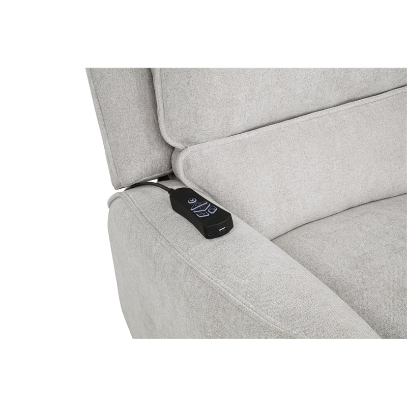 Pemberly Row Chenille Upholstered Dual Power Lift Recliner in Dove Gray