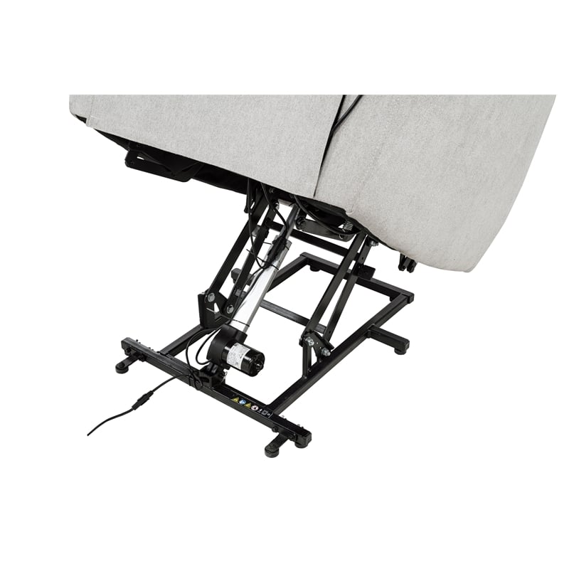 Pemberly Row Chenille Upholstered Dual Power Lift Recliner in Dove Gray