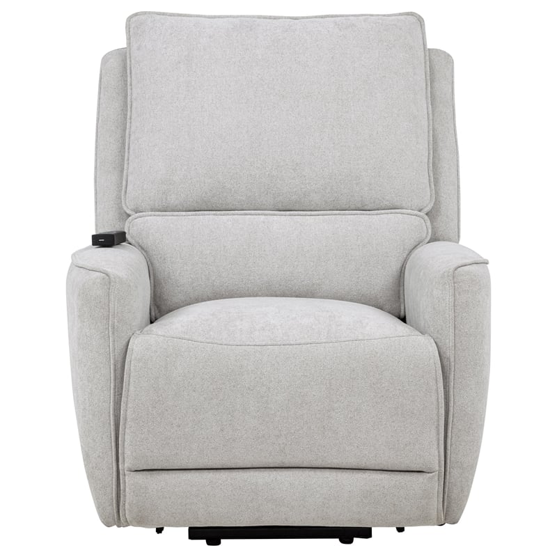 Pemberly Row Chenille Upholstered Dual Power Lift Recliner in Dove Gray
