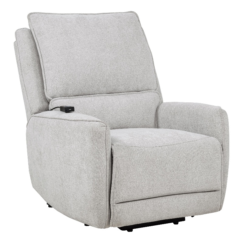 Pemberly Row Chenille Upholstered Dual Power Lift Recliner in Dove Gray