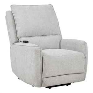 Pemberly Row Chenille Upholstered Dual Power Lift Recliner in Dove Gray
